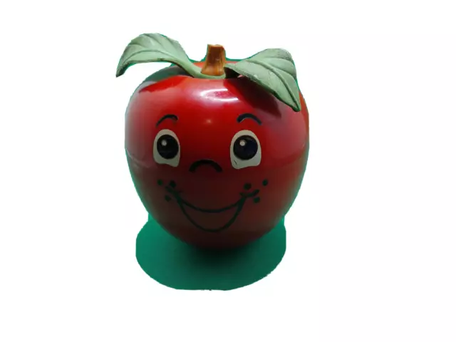 Fisher Price Happy Apple chime ball 1972 issued #435 toddler toy short stem vint