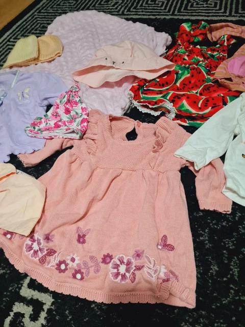 #A89💜 Huge Bundle Of Baby Girl Clothes 0-3-6months NEXT GEORGE TED.B ELLE FRED& 14