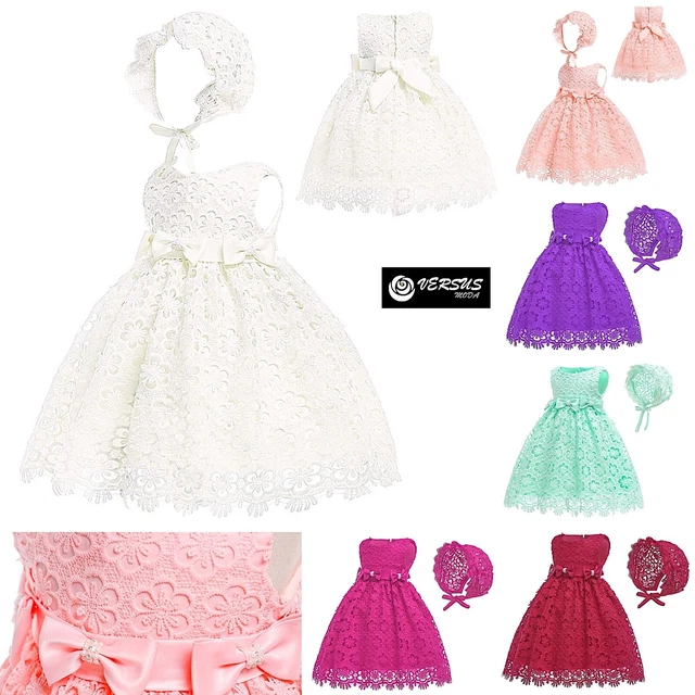 Vestito Bambina Neonata Abito Cerimonia Battesimo Newborn Princess Dress CHR005