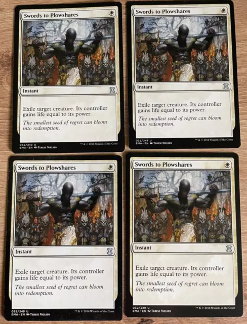 4x Swords to Plowshares Schwerter zu Pflugscharen (4th Edition) Magic Karten MtG