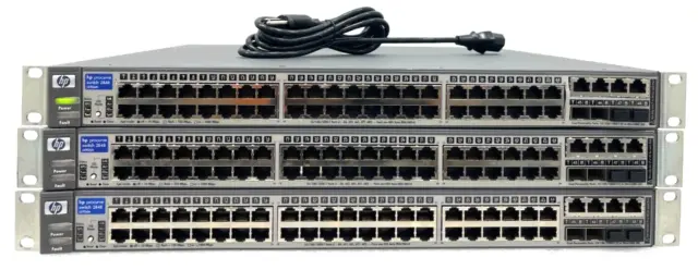 LOT OF 3 HP ProCurve 2848 J4904A 48-Port Gigabit Ethernet Network Switch Good .)