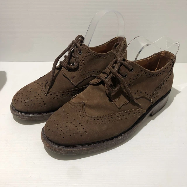 Scarpe Oxford brogues Clifford James marrone pelle scamosciata con lacci UK 6 OTTIME CONDIZIONI donna 7