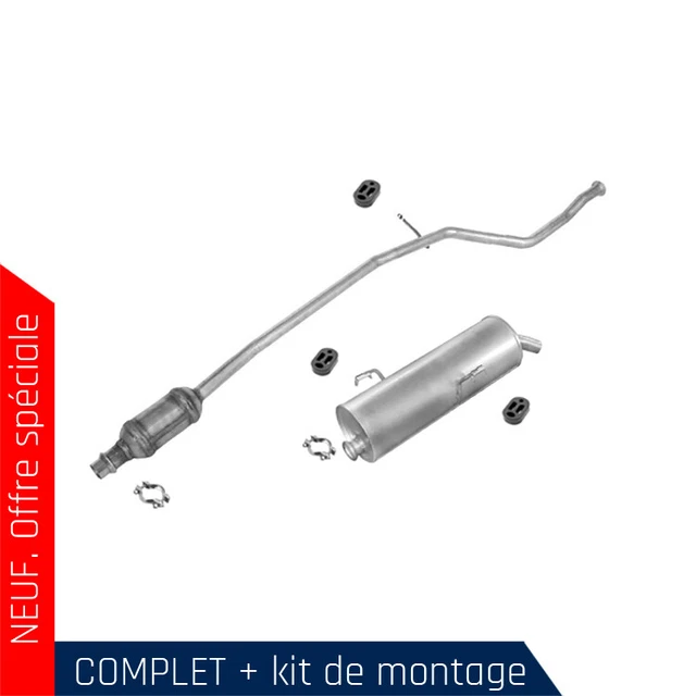 Kit D’échappement Central + Arrière Pour Peugeot 206 CC 2.0 (1998–2009) – Silencieux Acier Aluminisé, Homologué TÜV