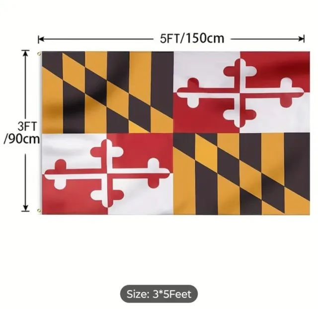 3x5 Maryland State Flag - NYLON FLAG 3'x5' BANNER GROMMETS - New In Packaging