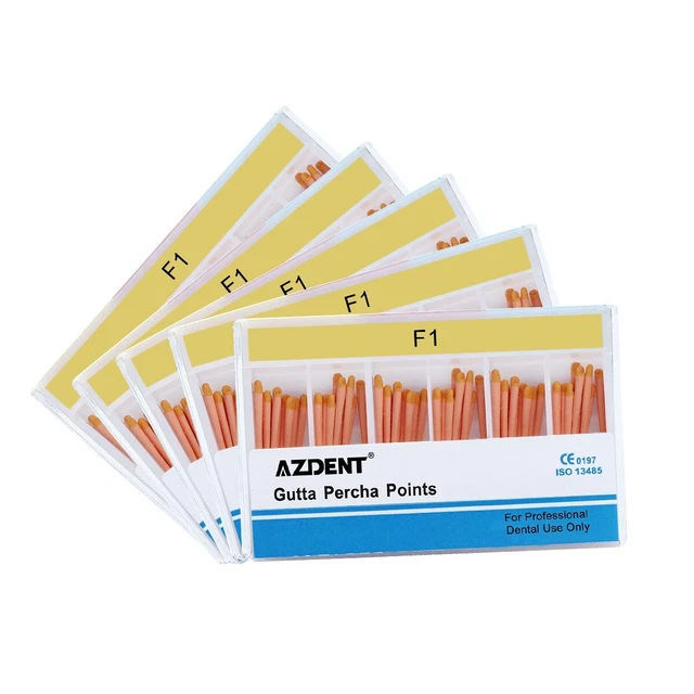 5X60pcs/kit Dental Endo Root Canal Gutta Percha Points Obturating Tips F1 AZDENT