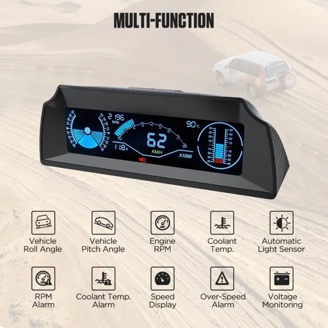 Car Universal OBD Multi-function Gauge Head-Up Digital Speedometer Display Part