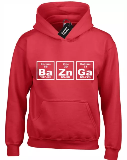 Bazinga Periodic Table Hoody Hoodie Big Bang Theory Sheldon The Flash Geek Top