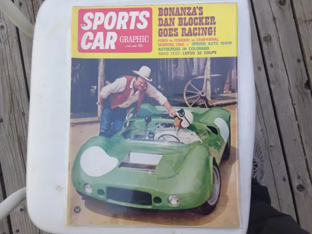 Vintage 1966 Sports Car Graphic Magazine Bonanza Dan Blocker Automotive Collect