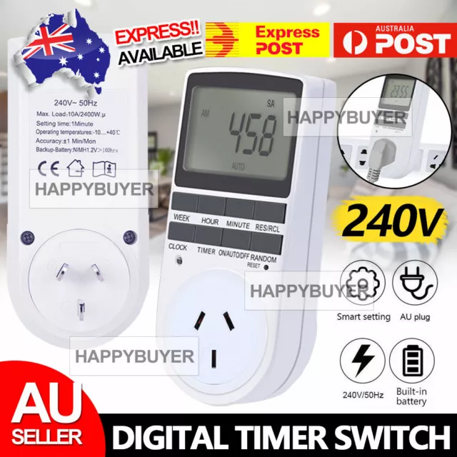 240V Digital Timer Switch Socket Electric Programmable Power AU Plug clock
