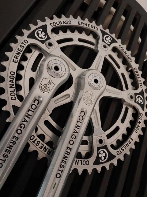 rare vintage crankset ERNESTO COLNAGO 1976 / 1981 pedalier Campagnolo record