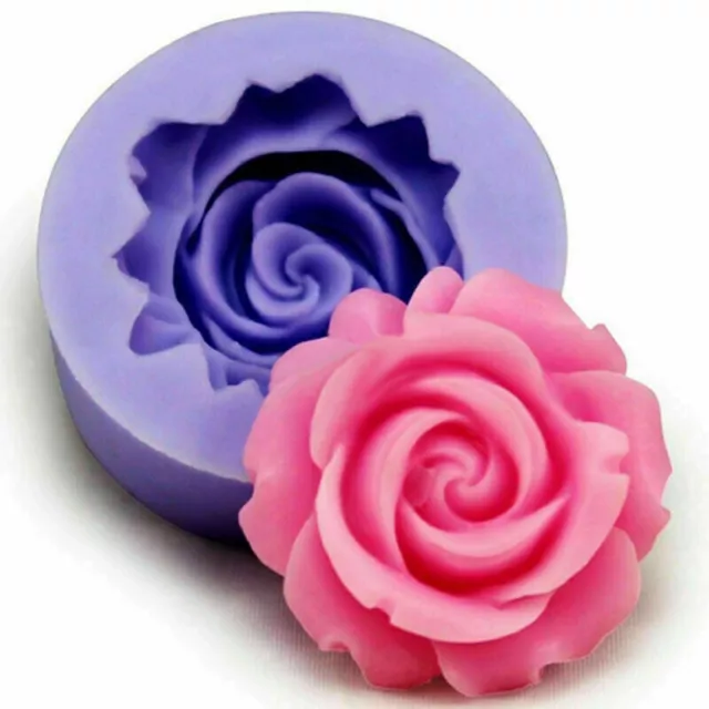 5Stk. Seifenform 3D Rose Silikonform DIY Kerzenform Gießform Fondant Kuchenform