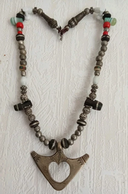 Collier Berbère Marocain Vintage De La Région De Souss - Longueur 1m20, Occasion, Pièce Ethnique Unique