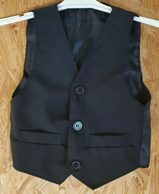 Kinder Baby Jungen Weste Festlich Taufe - Größe 74 - Schwarz - NEU (40-18)