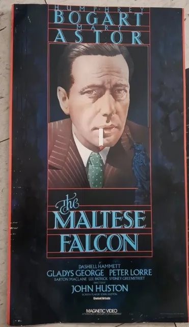 Maltese Falcon Original 1981 CBS/Fox Video Poster Humphrey Bogart Mary Astor