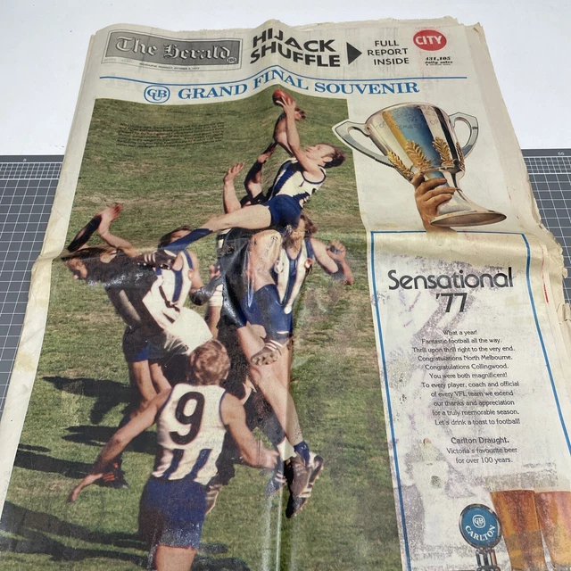 ORIGINAL AFL VFL Grand Final Souvenir Newspaper 1977 North Melbourne Souvenir Ad 9.99 PicClick AU