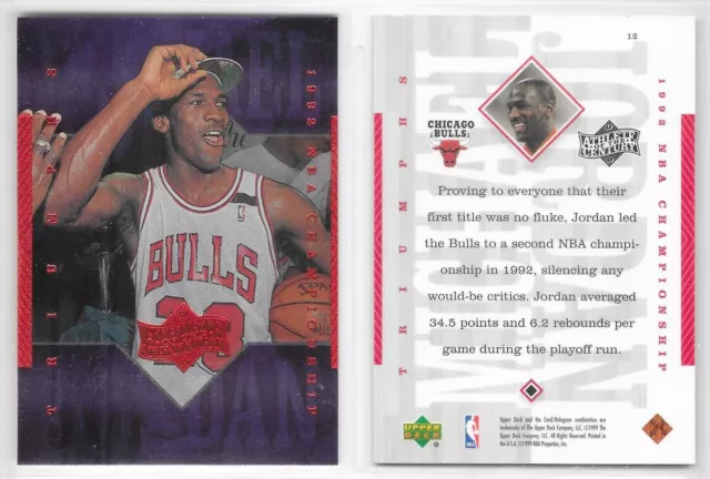 Upper Deck 1999 Nba Basketball #12 Michael Jordan Bulls Athlete Of The Century