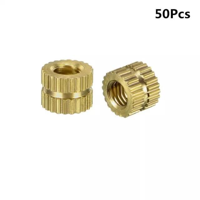 50Pcs M3 x 4mm Length x 5mm OD Brass Nuts 0.5mm Pitch Embedment Nut  3D Printer