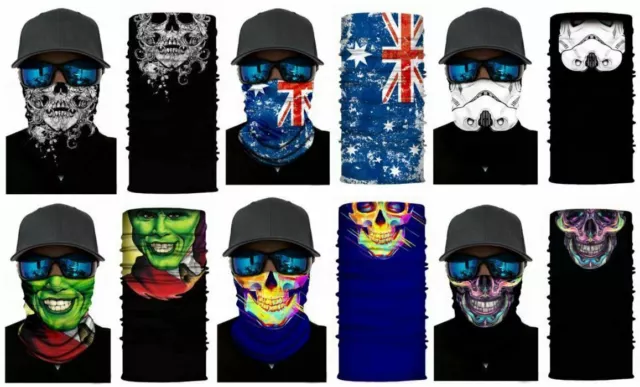 ☠️ Face Mask Balaclava Cycling Motorcycle Head Scarf Neck Tube Warmer Bandana