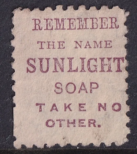 NEW ZEALAND ADSON ADVERT  "REMEMBER THE NAME SUNLIGHT SOAP TAKE NO OTHER"  QV 2d