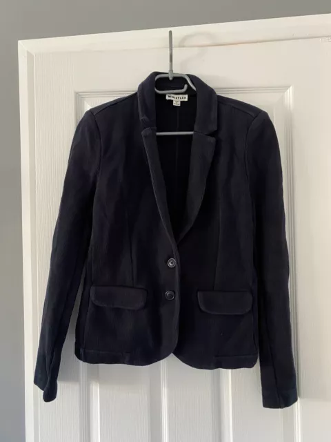 Whistles Slim Jersey Jacket Navy Blazer Size 8