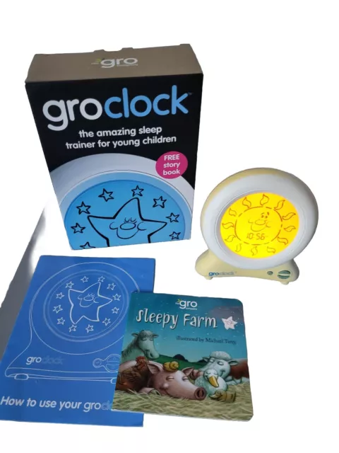 Gro Clock Sleep Trainer con scatola e libro di storie bambini più istruzioni