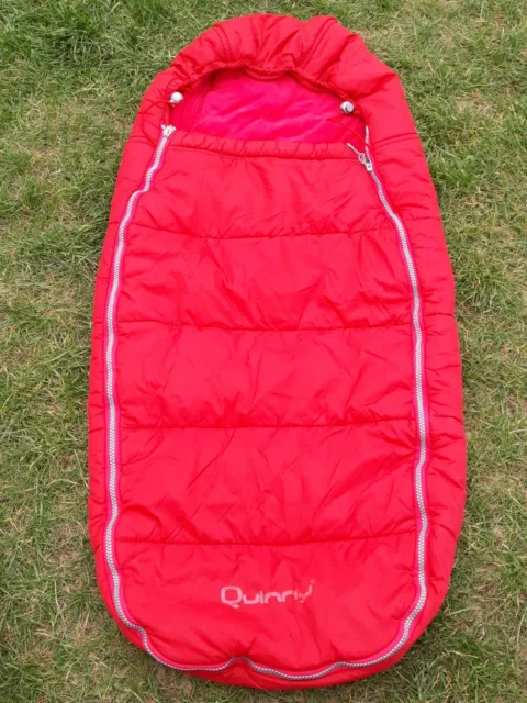 Quinny Footmuff Pushchair Red Soft Warm HOOD Hooded Snug Sleeping Bag Pram Buzz