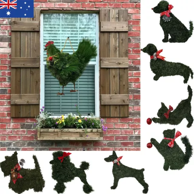 Christmas Dachshund Wreath Dog Puppy Head Front Door Hanging Garland Party Decor