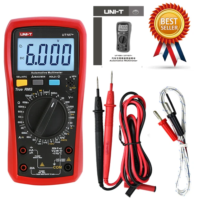 UNI-T UT105 Digital Automotive Multimeter – AC/DC Voltage, Dwell, RPM, Ohms, Diode