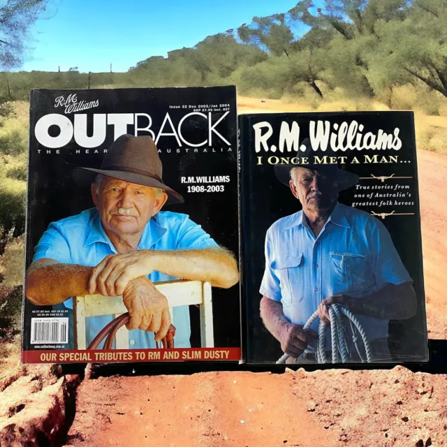 R.M. Williams I Once Met a Man HC Book 1st Edit 1989+Outback Magazine Dec/Jan 04