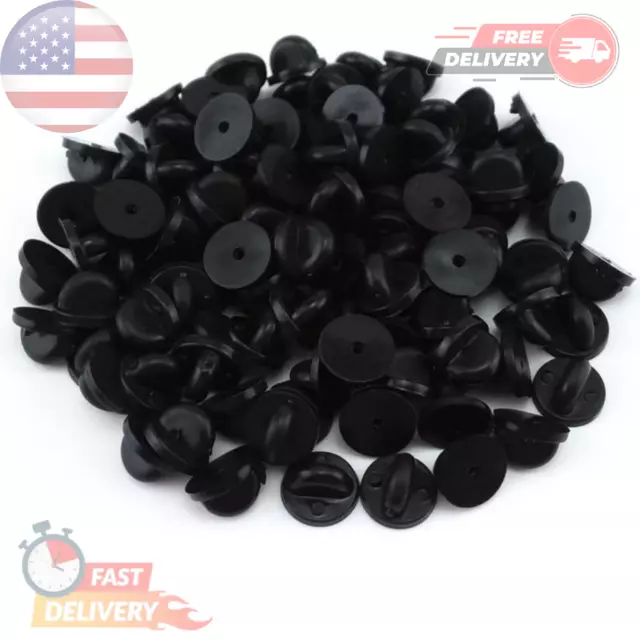 Rubber Pin Backs Holder PVC Clutch Badge Lapel Tie Tacks Jewelry 11mm 100 Pack