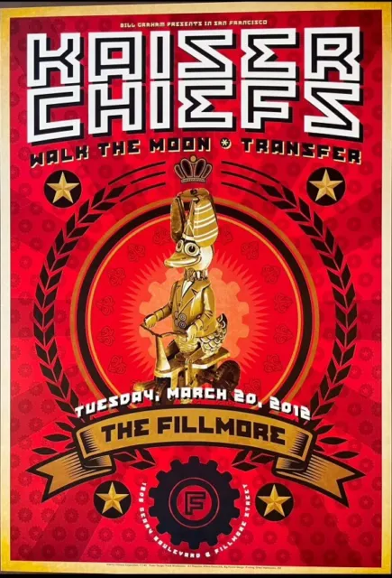 Original Kaiser Chiefs Concert Poster 2012 F-1145 Fillmore