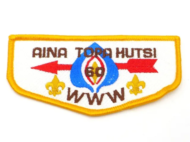 Boy Scout Aina Topa Hutsi Lodge 60 OA Patch Gold Border WWW BSA