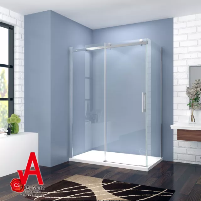 Elegant Shower Screen Wall to Wall Sliding Shower Door Stainless Steel Frameless