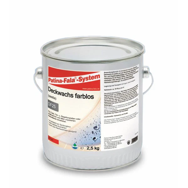 Patina Fala Deckwachs Incoloro (Pastosa 2,5 KG Al Crecer Ziegeltonplattenbelägen