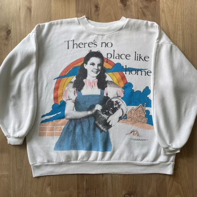 Vintage 1989 The Wizard Of OZ Dorothy & Toto White Pullover Crewneck Sweater MGM