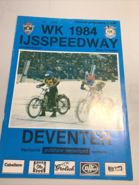 World ice Speedway final programme Holland 10/11 March 1984