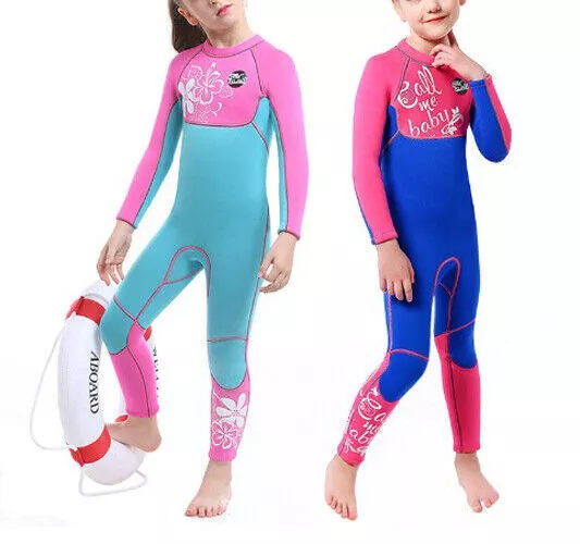 New Neoprene 3mm Kids Girls Full Length Wetsuit Swim Surf Scuba Diving Suit