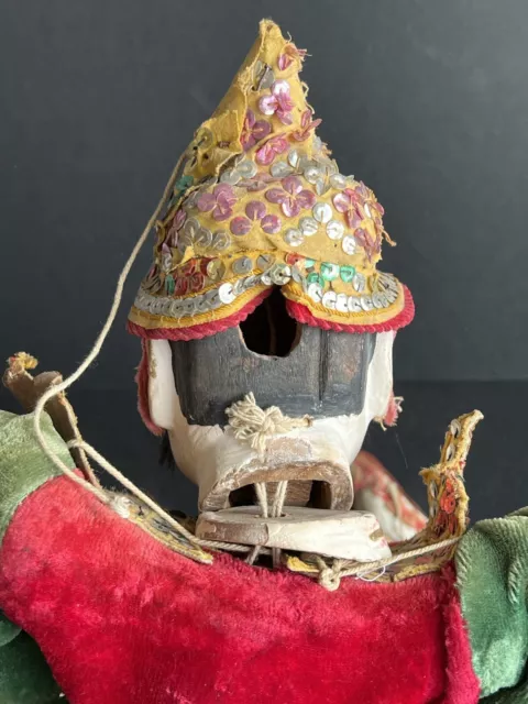 Antique Asian Burmese Folk Art Wooden Puppet Marionette Doll 8