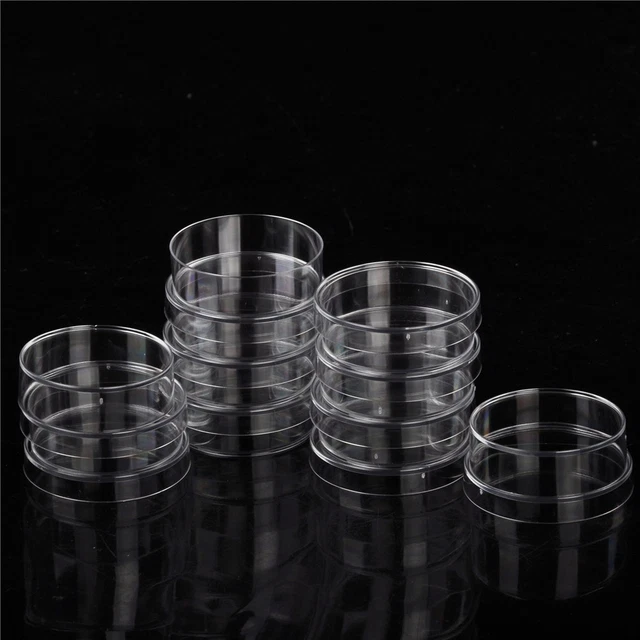 10Pcs Sterile Polystyrene Plastic Petri Dishes Plate With Lids 35x15mm H*HL