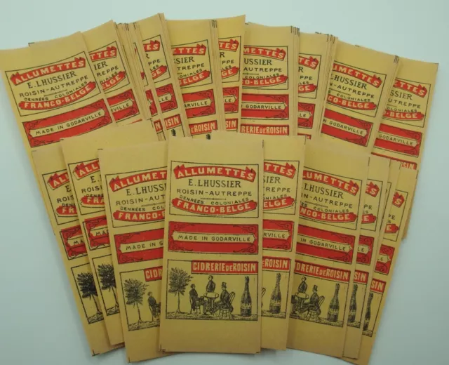 50 Etiquettes Boites  Allumettes /E.lhussier /Cidrerie / Ancienne /Matchbox Old