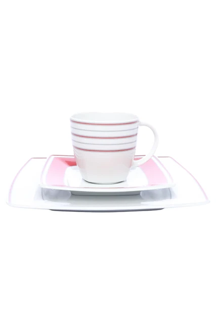 Coperta da collezione Van Well rossa design Wellco porcellana a righe