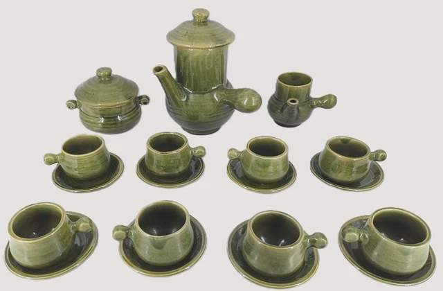 Service à Café Saint Clément - 5 Tasses + 5 Sous-tasses, Faïence