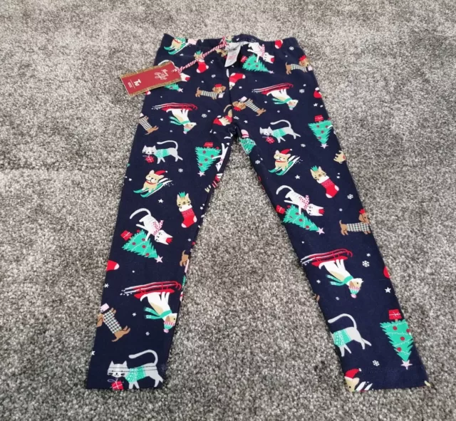 Leggings a tema natalizio TU ragazze blu navy età 4 anni