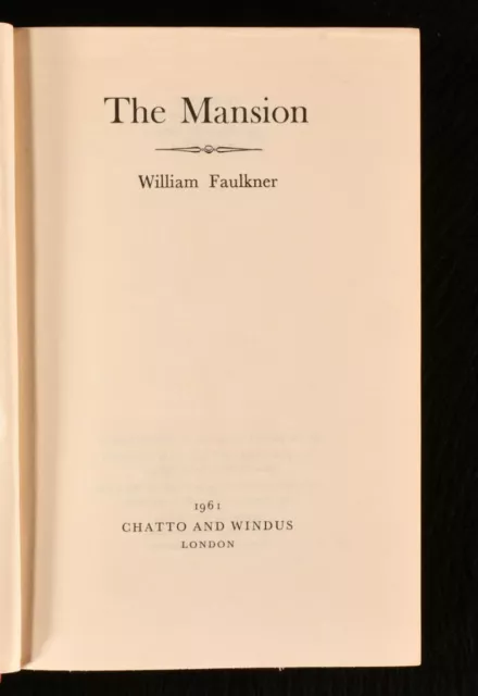 1961 The Mansion William Faulkner First Edition 2