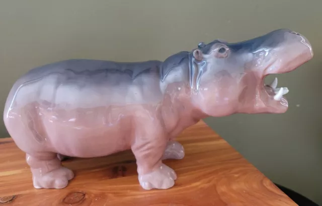 Royal Copenhagen Hippopotamus  #309 Super Rare & Nice Large Figurine 1900 Mark