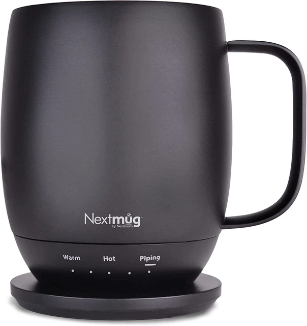 Nextmug - Temperature-Controlled, Self-Heating Coffee Mug (Black - 14 Oz.)