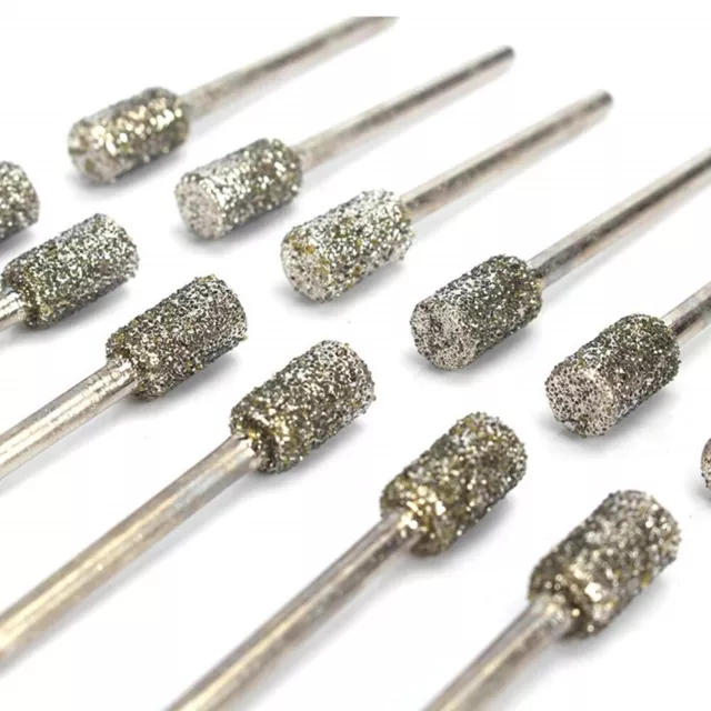 5X Diamond Grinding Burr Bits Drill Set Rotary Multi Tool For Grinder 3mm Shank