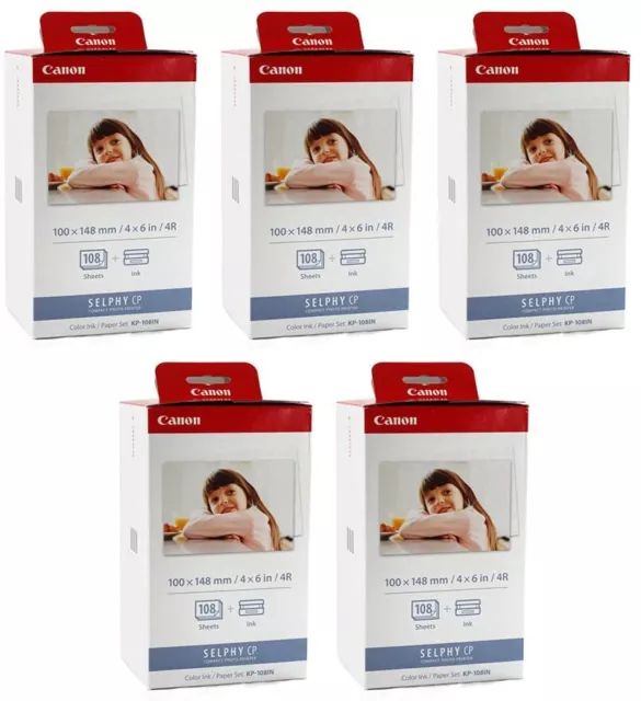 Canon KP-108IN Color Ink Paper Set 4x6 for Canon Selphy CP1300 CP1200 CP1500 lot