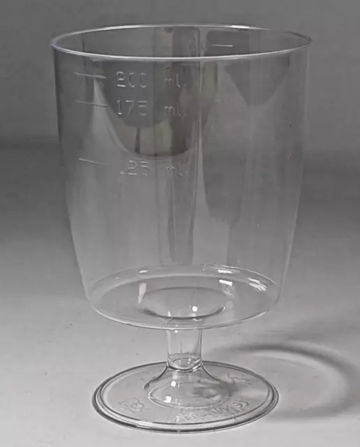 Clear Plastic Wine Glasses CE 125/175/200ml One Piece Disposable Recyclable x250