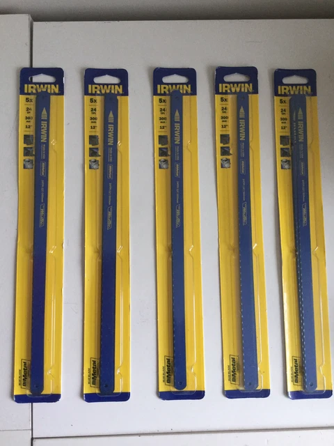 IRWIN HACKSAW BLADES Bimetal 300mm 12” 24 TPI New 25 Blades 5 Packs X 5 ...